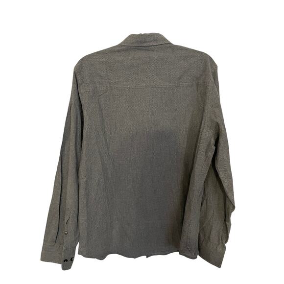 Fat Face Mens Medium Button Up Shirt All Cotton Gray Unique Buttons Long Sleeve - Picture 2 of 10